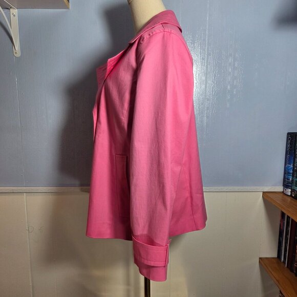 Talbots Petite Large Bright Pink Collared Button Up Longsleeve Blazer Jacket - Picture 10 of 14
